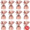 12 Piece Metallic Plastic Wrapped Pink Rose Gold Balloon Holder Weights Table Centerpiece For Wedding, Valentine's Day, Birthday Party Decorations And Supplies, 5" x 2.25"